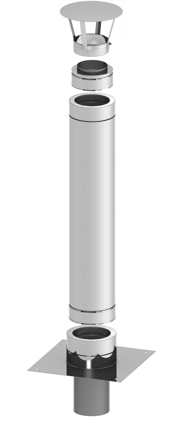 Detaillierte Darstellung der Kaminverlängerung