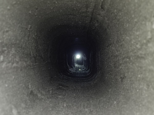 Kamin nach dem Schleifen