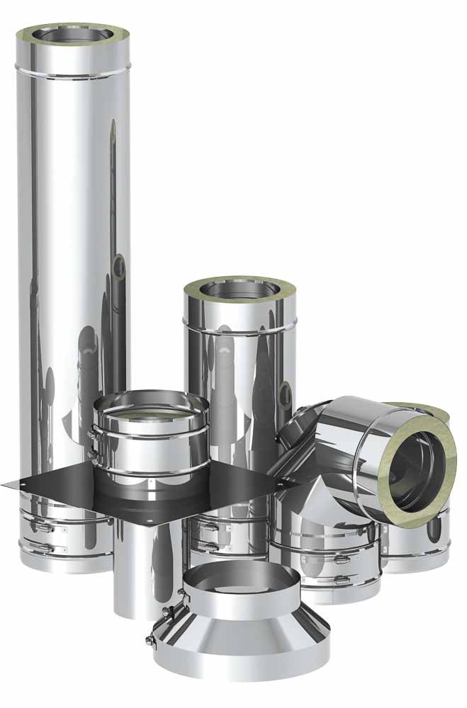 Einzelteile Edelstahlkamin, der Klassiker